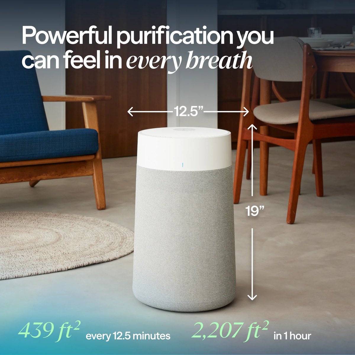 Powerful purification you can feel in every breath — 12.5 x 19 in